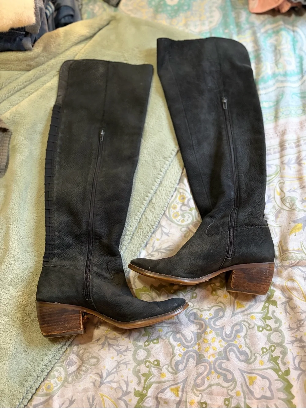 Lucky Brand Black Over-the-Knee Leather Boots